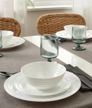 FAVORISERA White Dinner Set | Set of 12