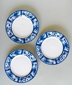 Blue Floral VOC Border Dinner Plate Set of 6