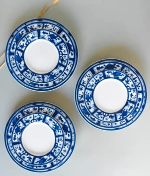 Blue Floral VOC Border Dinner Set of 6 | 18 Piece Set