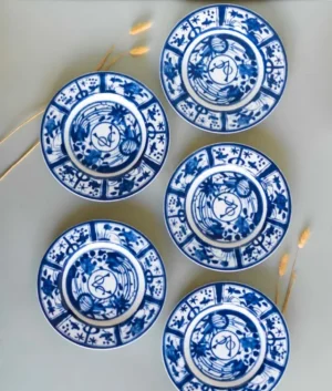 Blue Floral VOC Chop Plates Set of 6