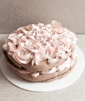 Blush Pink Chocolate Meringue With Butterflies