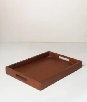 Brown Rectangle Tray with Handle