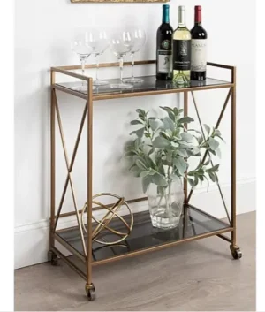 Chesnut Steel Bar Cart