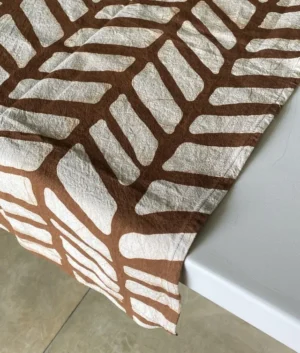 Chevron Design Batik Table Runners | Brown