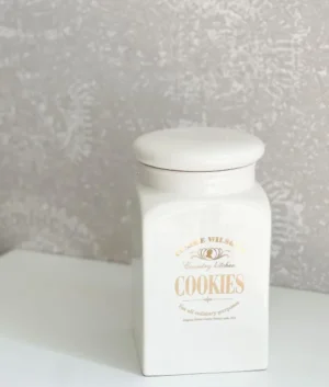 Claire Wilson Ceramic Medium White Jar | Cookies