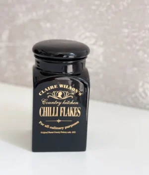 Claire Wilson Ceramic Small Black Jar | Chili Flakes