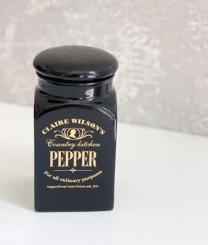 Claire Wilson Ceramic Small Black Jar | Pepper