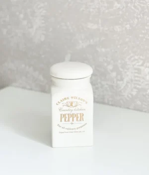 Claire Wilson Ceramic Small White Jar | Pepper