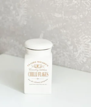 Claire Wilson Ceramic Small White Jar | Roasted Chilli Flakes