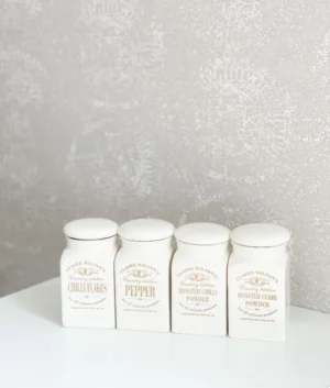 Claire Wilson Ceramic Small White Jars | Set of 4