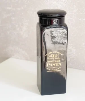 Claire Wilson Ceramic Tall Black Jar | Pasta