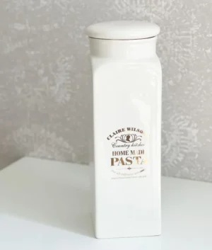 Claire Wilson Ceramic Tall White Jar | Pasta