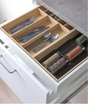 Cutlery Tray with Spice Rack | Bamboo