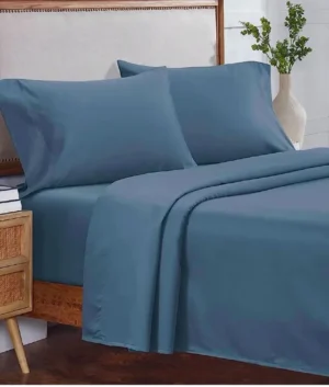 Egyptian Cotton Steel Blue Bedding Set | King Size