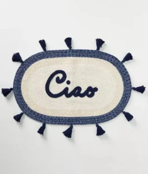 Embroided Ciao Bath Mat | Imported