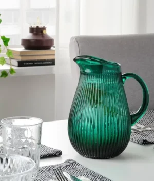 Emerald Green Jug | Patterned