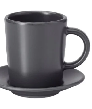 Espresso Cup and Saucer Dark Grey | 9cl | Set of 4