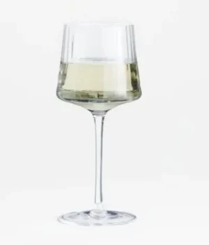 Ezra Optic White Wine Glass Set of 4 | Imported