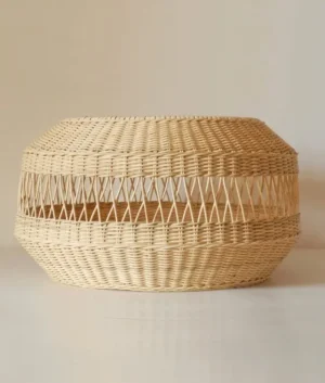 Flat Round Basket Lamp