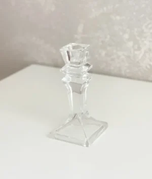 Glass Candle Holder | 15.5cm Height | Set of 2