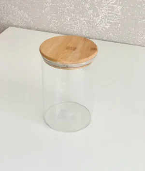 Glass Canister With Wooden Lid 1000ml | Set of 4