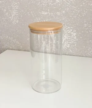 Glass Canister With Wooden Lid 1400ml | Set of 4