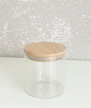 Glass Canister With Wooden Lid 500ml | Set of 4