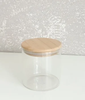 Glass Canister With Wooden Lid 800ml | Set of 4