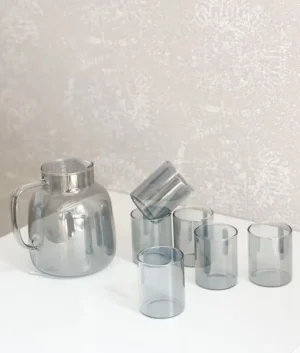 Glass Set with Pot