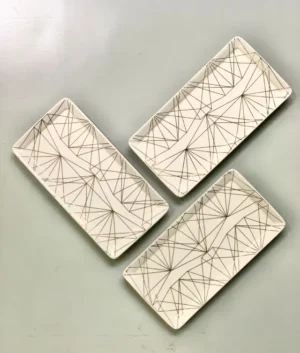 Gold Geo Print Serving Platter Set of 3