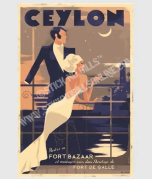 Good Night Ceylon, (Galle Fort, Nighttime) 1930s | Unframed | A1