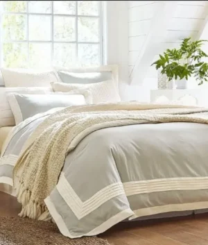 Grey With White Bordered Style Bedding Set | 2 week lead time required