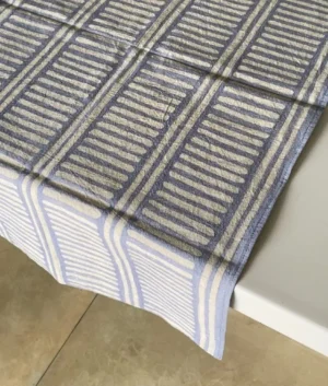 Grid Design Batik Table Runners | Coastal Blue