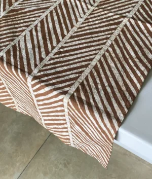 Herringbone Design Batik Table Runners | Brown