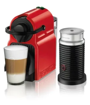 Inissia Ruby Red & Aeroccino Bundle Coffee Machine | Imported