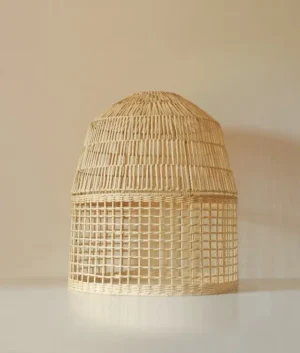 Large Meshed Wicker Lamp