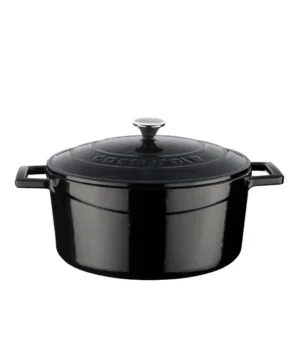 Lava Folk Cast Iron Round Casserole 4.5L | Black