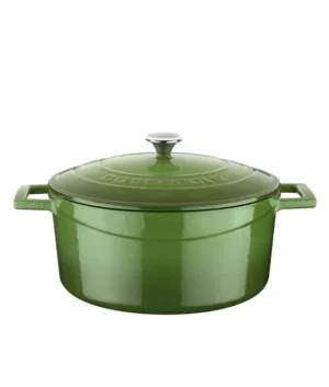 Lava Folk Cast Iron Round Casserole 4.5L | Green