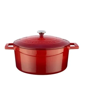 Lava Folk Cast Iron Round Casserole 4.5L | Red