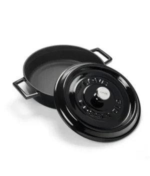 Lava Trendy Cast Iron Round Low Casserole 24cm | Black