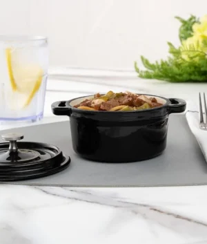 Lava Trendy Cast Iron Round Mini Casserole 0.35L | Black