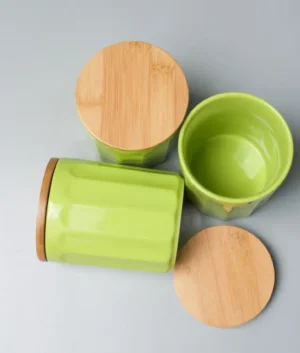 Lemon Green Canisters Set of 3