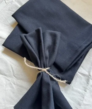 Luxurious Linen blended napkins | Black | 8 Pieces