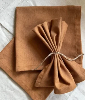 Luxurious Linen blended napkins | Brown | 8 Pieces