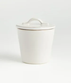 Marin White Sugar Bowl with Lid | Imported