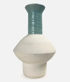 Matt White and Sea Hued Bay Vase