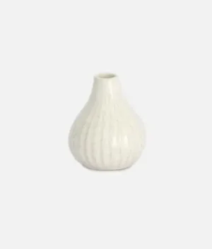 Matte White Crackle Bud Vase | Set of 3