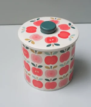 Modern Tin With Decorative Apple Design