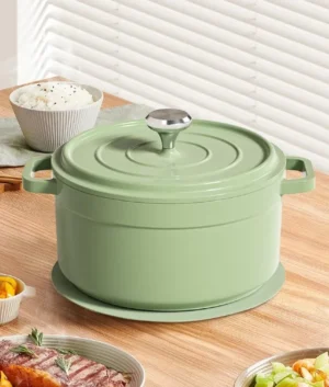 Enamel Dutch Pot Maifan Stone Nonstick Coating Casserole | 20cm | Green