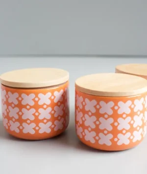 Orange Modern Canisters Set of 3